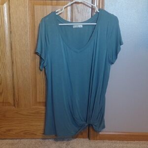 Nine Britton Women's Teal Knot Front Top